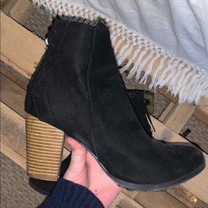 black heeled booties